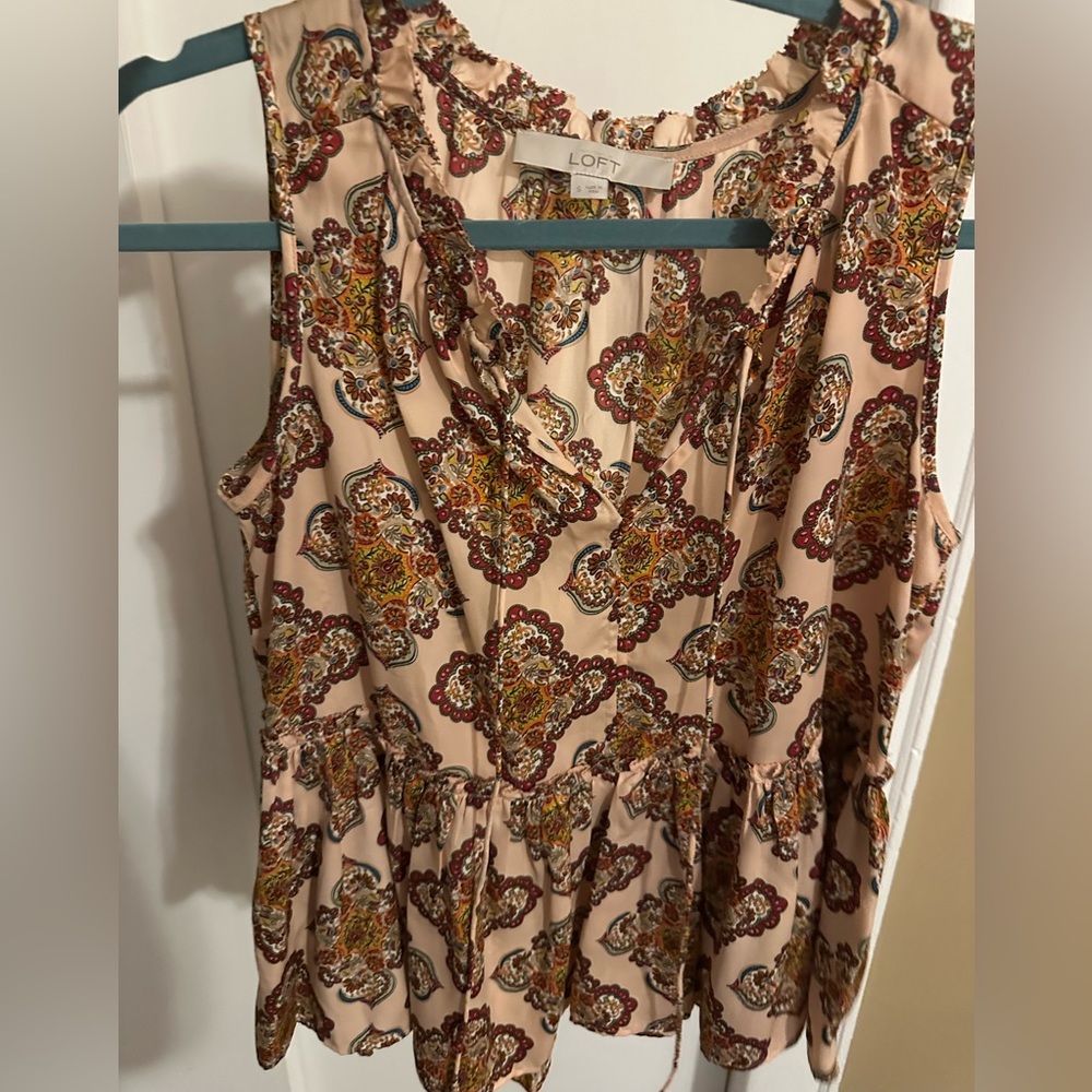 LOFT Cream Ornate Paisley Sleeveless Camisole